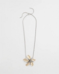 Chicos Chico's Originals Mixed Metal Flower Pendant Necklace - MIXED METALS Chicos Chico's Originals Mixed Metal Flower Pendant Necklace - MIXED METALS
