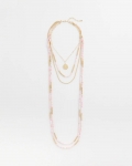 Chicos Pink Beaded Multi Strands Necklace - MULTI Chicos Pink Beaded Multi Strands Necklace - MULTI