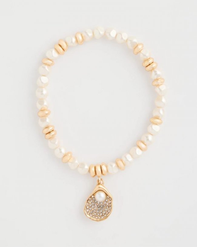 Chicos Pearlescent Stretch Charm Bracelet - PEARL