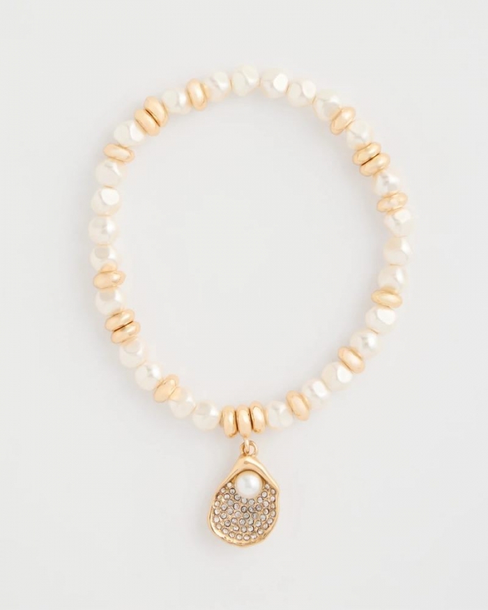 Chicos Pearlescent Stretch Charm Bracelet - PEARL