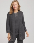 Chicos Travelers™ Rhinestone Cardigan - GRAPHITE GRAY Chicos Travelers™ Rhinestone Cardigan - GRAPHITE GRAY