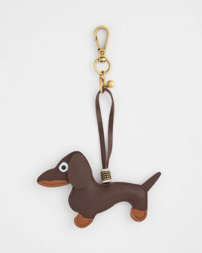 Chicos Dachshund Bag Charm - BROWN
