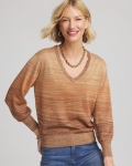 Chicos Ombre Metallic Pullover Sweater - CARAMEL APPLE Chicos Ombre Metallic Pullover Sweater - CARAMEL APPLE