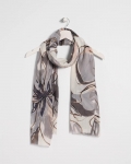 Chicos Foiled Floral Oblong Scarf - NEUTRAL
