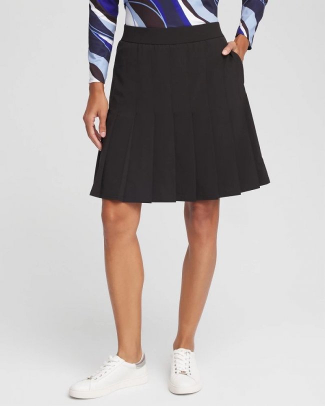 Chicos Zenergy® UPF Pleated Skort - BLACK