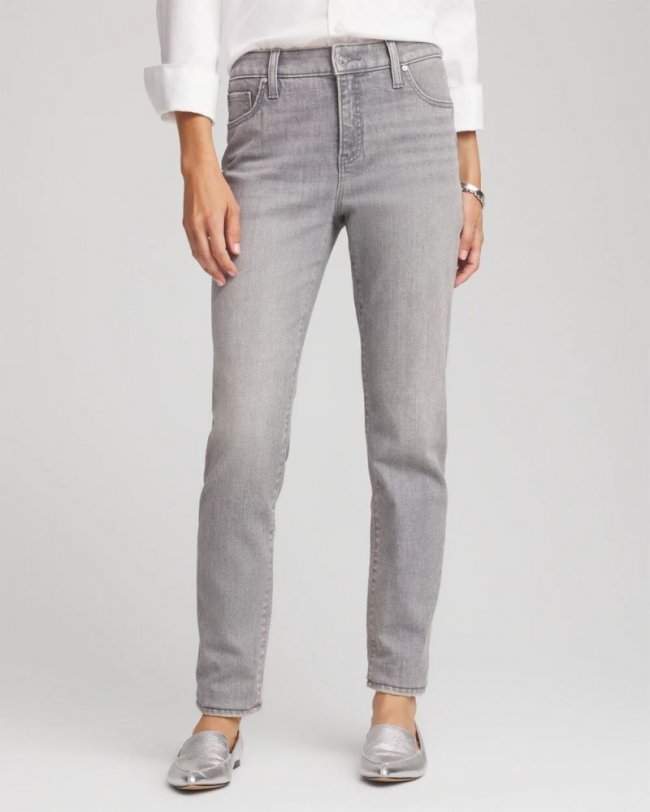Chicos Girlfriend Slim Ankle Jeans - GREYDON WASH