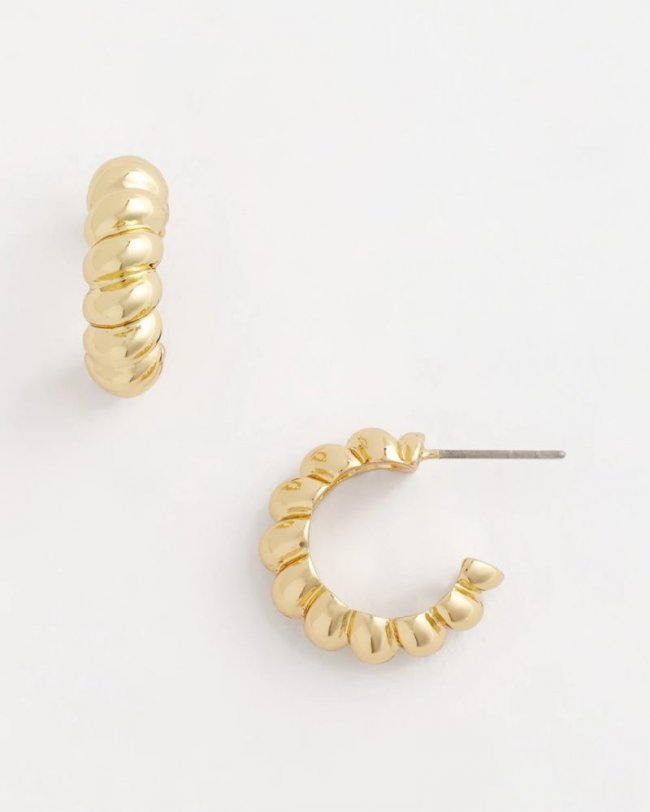 Chicos No Droop® Goldtone Twisted Hoop Earrings - GOLD