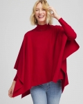 Chicos Rhinestone Embellished Poncho - CARMINE RED