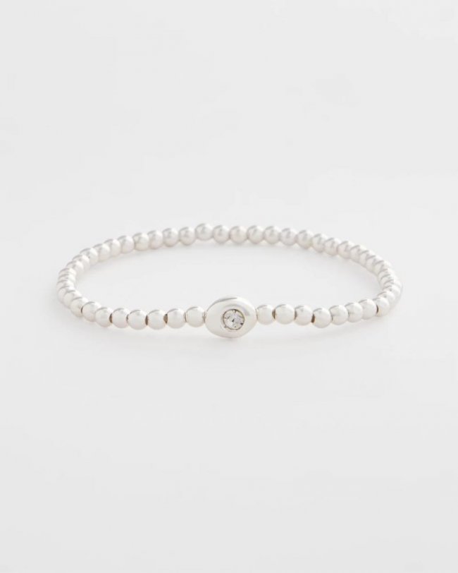Chicos Mini Bead Stretch Hero Bracelet - SILVER Chicos Mini Bead Stretch Hero Bracelet - SILVER