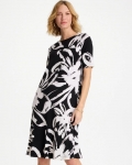 Chicos Travelers™ Knit New Bloom Day Dress - BLACK/WHITE
