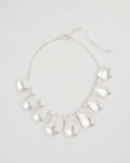 Chicos Shiny Silvertone Bib Necklace - SILVER Chicos Shiny Silvertone Bib Necklace - SILVER