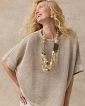 Chicos Sequin Boatneck Rounded Hem Poncho - SMOKEY TAUPE Chicos Sequin Boatneck Rounded Hem Poncho - SMOKEY TAUPE