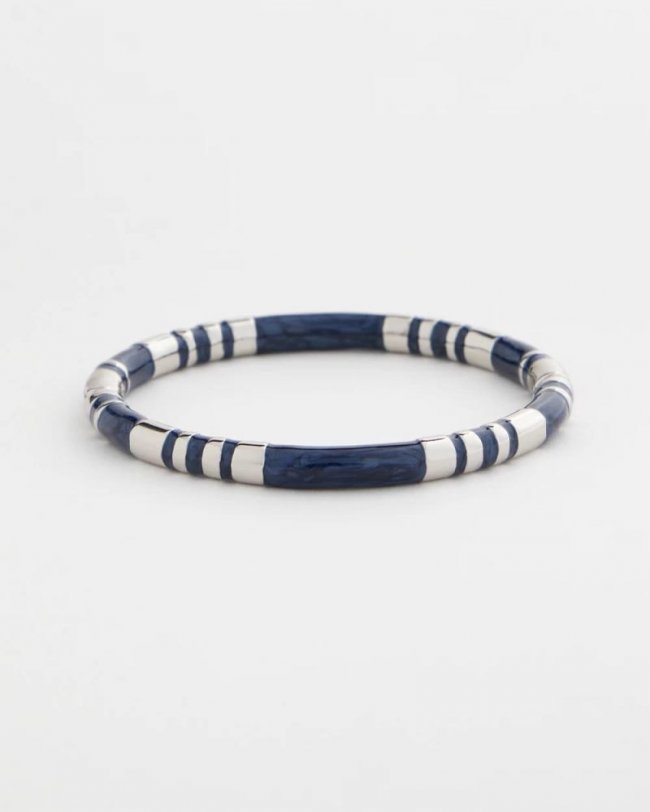 Chicos Blue Enamel Hinge Bangle - BLUE Chicos Blue Enamel Hinge Bangle - BLUE