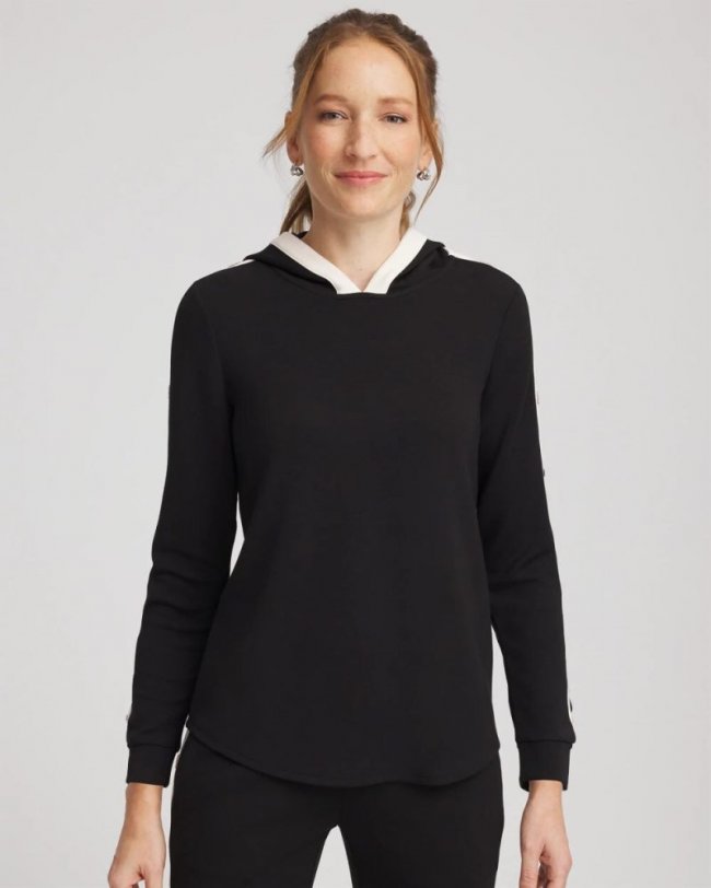 Chicos Zenergy® Grommet Top - BLACK