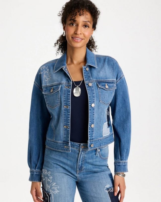 Chicos Denim Parrot Pocket Jacket - UNDERWATER INDIGO Chicos Denim Parrot Pocket Jacket - UNDERWATER INDIGO