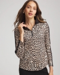 Chicos Zenergy® UPF Animal-Print Half-Zip Pullover Top - NATURAL TAN Chicos Zenergy® UPF Animal-Print Half-Zip Pullover Top - NATURAL TAN