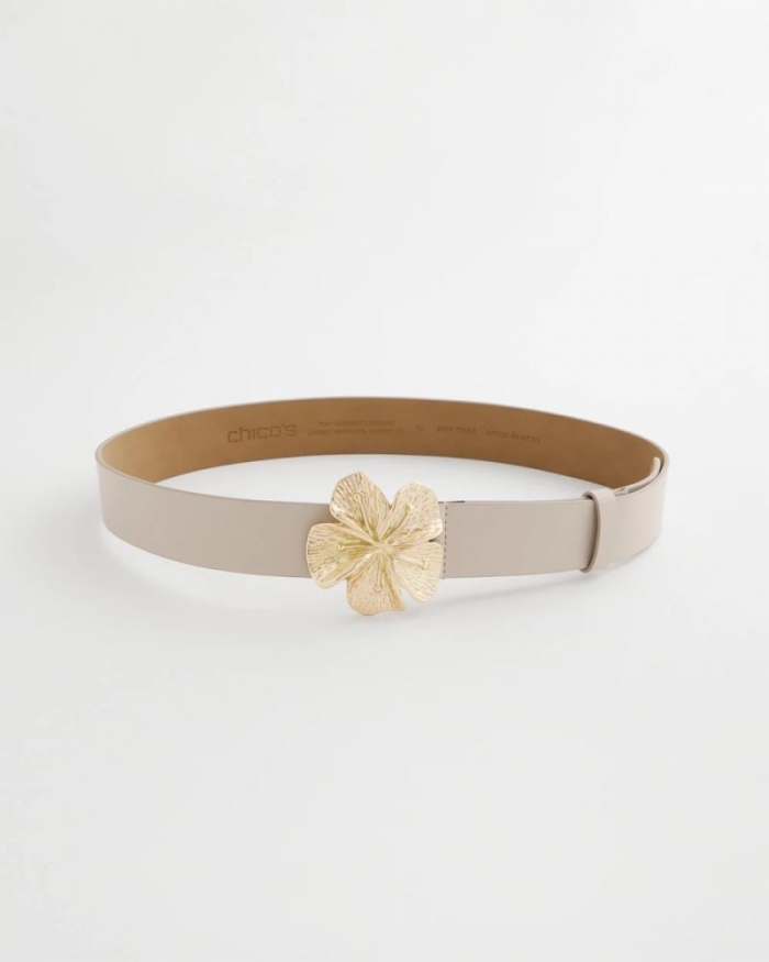 Chicos Floral Buckle Trouser Belt - NEUTRAL