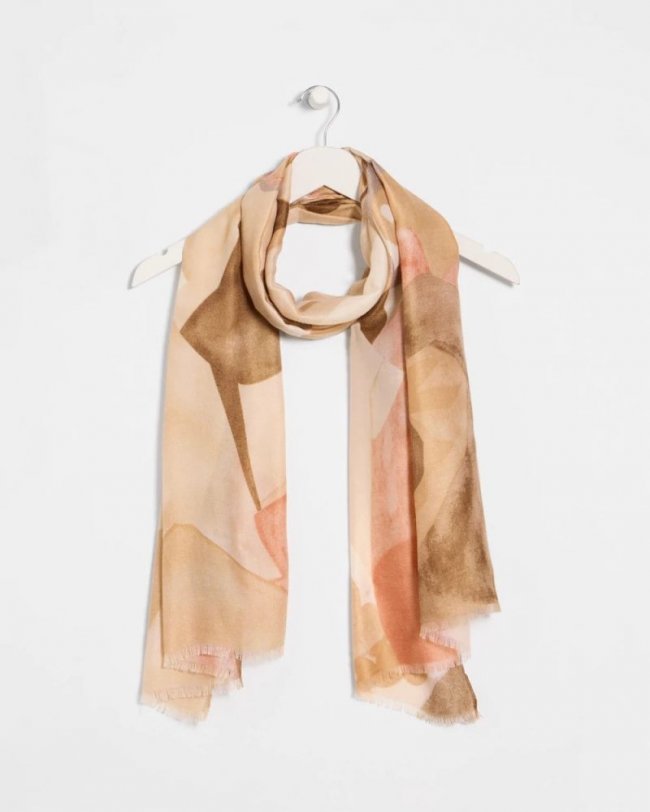 Chicos Neutral Floral Oblong Scarf - NEUTRAL Chicos Neutral Floral Oblong Scarf - NEUTRAL