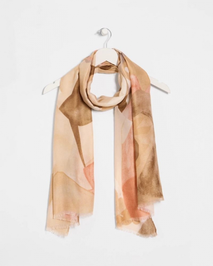 Chicos Neutral Floral Oblong Scarf - NEUTRAL