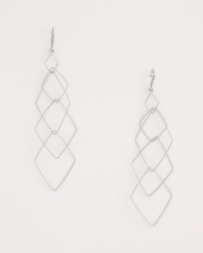 Chicos Geo Linear Drop Earrings - SILVER