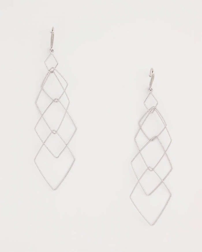 Chicos Geo Linear Drop Earrings - SILVER