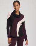 Chicos Zenergy® Luxe Intarsia Cowlneck Top - NIGHT BLOOM