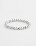 Chicos Small Beaded Silver Tone Stretch Bracelet - SILVER