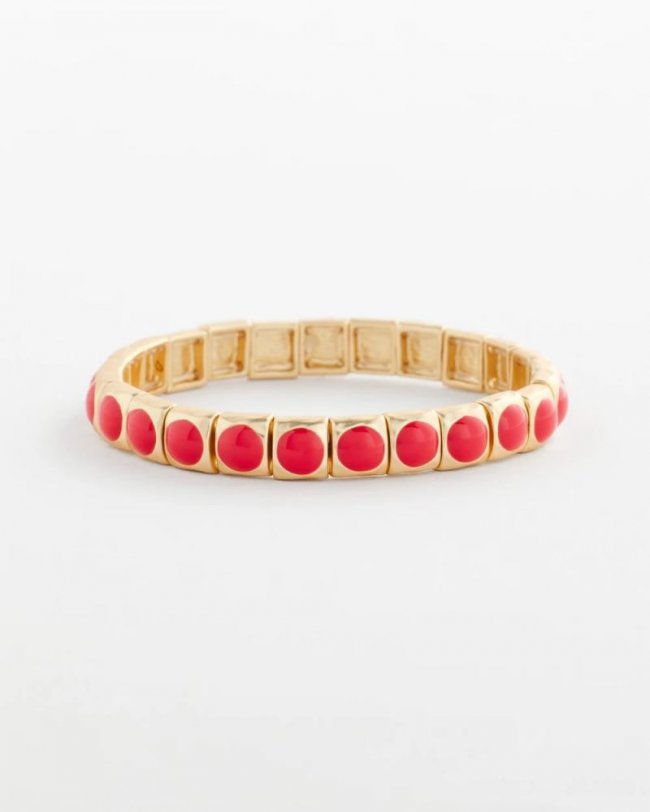 Chicos Bold Orange Goldtone Stretch Bracelet - ORANGE Chicos Bold Orange Goldtone Stretch Bracelet - ORANGE