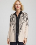 Chicos Jacquard Cotton-Blend Cardigan - CHAMPAGNE FIZZ Chicos Jacquard Cotton-Blend Cardigan - CHAMPAGNE FIZZ