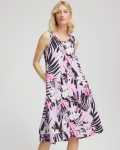 Chicos Zenergy® Floral Palms Lightweight Midi Dress - VIOLET AURA Chicos Zenergy® Floral Palms Lightweight Midi Dress - VIOLET AURA
