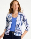 Chicos Summer Romance Botanical Cardigan - ALABASTER