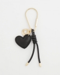 Chicos Faux Leather Heart Bag Charm - BLACK Chicos Faux Leather Heart Bag Charm - BLACK