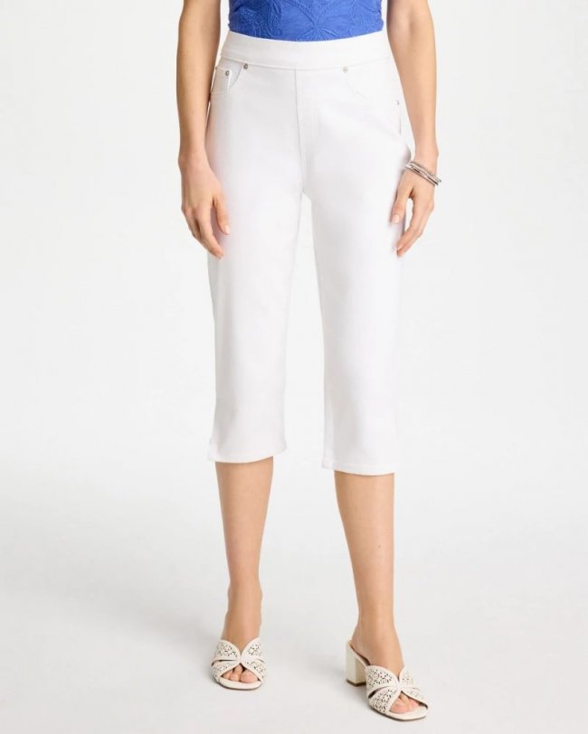 Chicos Pull-On Capri Jeans - ALABASTER Chicos Pull-On Capri Jeans - ALABASTER