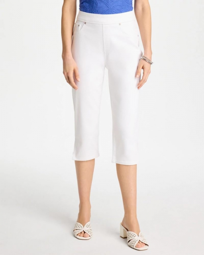 Chicos Pull-On Capri Jeans - ALABASTER