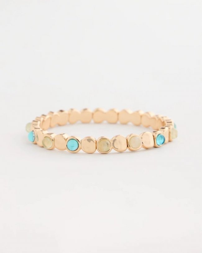 Chicos Quartz Stone Small Stretch Bracelet - LIGHT BLUE Chicos Quartz Stone Small Stretch Bracelet - LIGHT BLUE