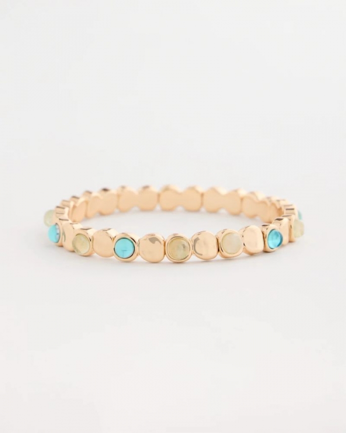 Chicos Quartz Stone Small Stretch Bracelet - LIGHT BLUE