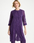 Chicos Travelers™ Collection Sheer Jacquard Topper - RICH AMETHYST Chicos Travelers™ Collection Sheer Jacquard Topper - RICH AMETHYST