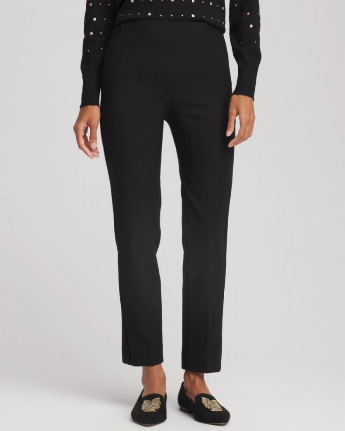 Chicos Lightweight Juliet Straight Ankle Pants - BLACK