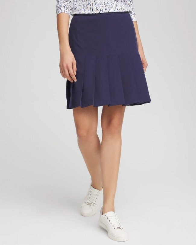 Chicos Zenergy® UPF Pleated Skort - PASSPORT BLUE