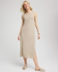 Chicos Travelers™ Collection Metallic Tank Dress - CHAMPAGNE