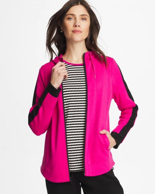 Chicos Zenergy® Double-Knit Contrast Jacket - EUROPA PINK