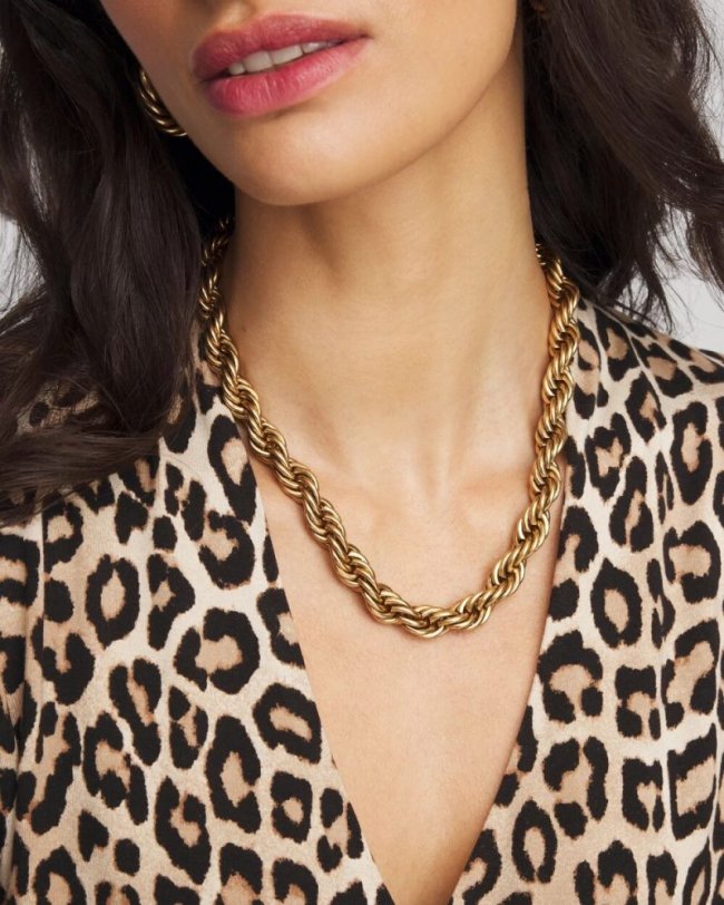Chicos Convertible Short Beaded Necklace - GOLD