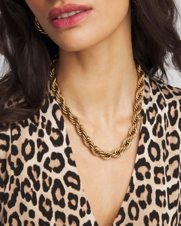 Chicos Convertible Short Beaded Necklace - GOLD
