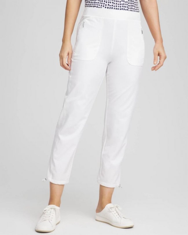 Chicos Zenergy® UPF Bungee Neema Cropped Pants - ALABASTER