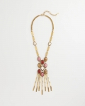 Chicos Rhodonite & Jasper Brass Statement Necklace - PINK Chicos Rhodonite & Jasper Brass Statement Necklace - PINK