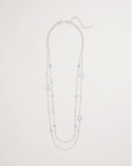 Chicos Sea Glass Inspired Charm Necklace - BLUE Chicos Sea Glass Inspired Charm Necklace - BLUE