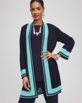 Chicos Travelers™ Collection Open-Front Cardigan - TRAVELERS INDIA INK