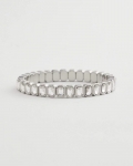 Chicos Silver Bezel Set Stretch Tennis Bracelet - SILVER