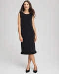 Chicos Travelers™ Fringe Hem Tank Dress - TRAVELERS BLACK