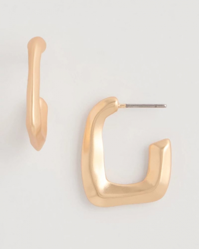 Chicos Mini Goldtone Square Earrings - GOLD